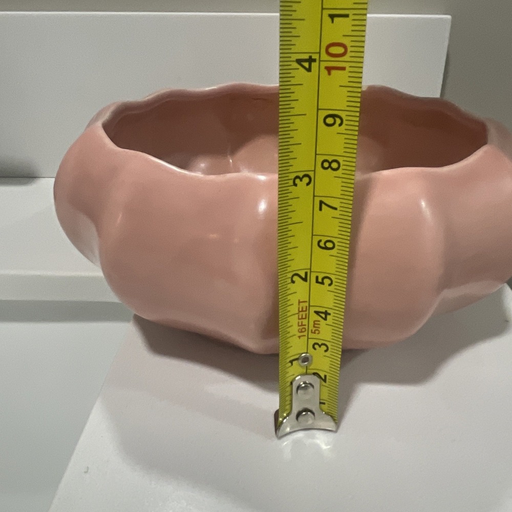 Vintage Haeger USA Pink Art Pottery Centerpiece Bowl‎ Mid Century Modern Decor - Picture 8 of 10